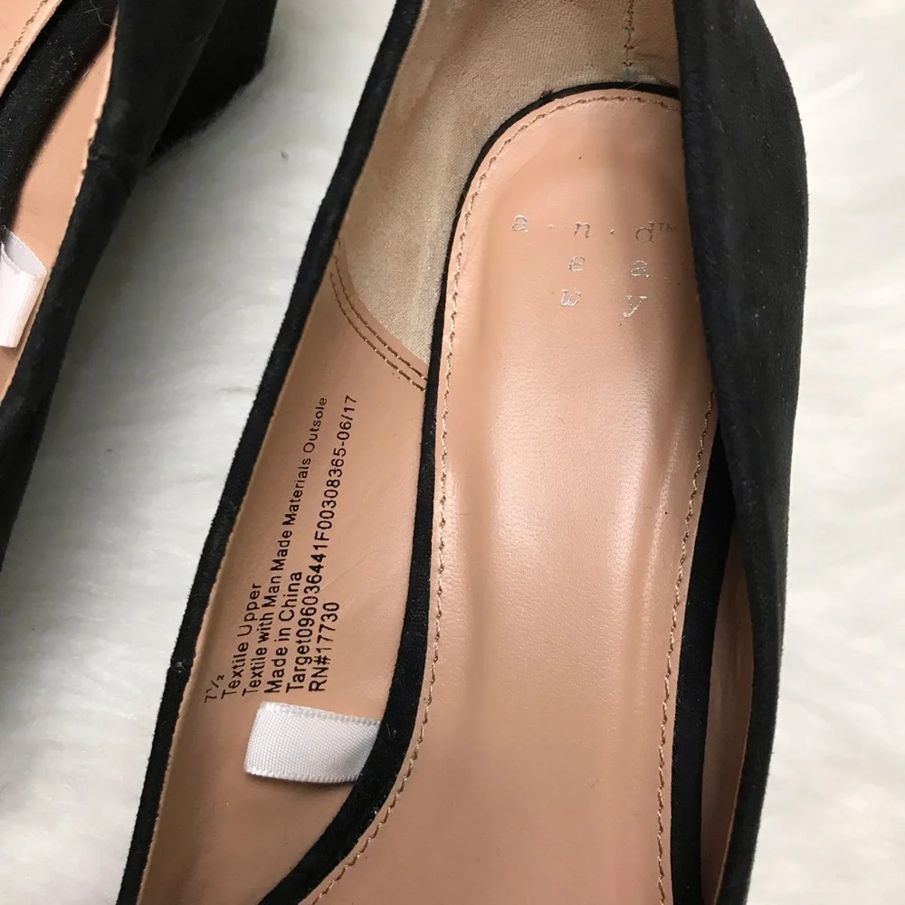 A New Day Wedge Slide On Shoes Black Size 7.5